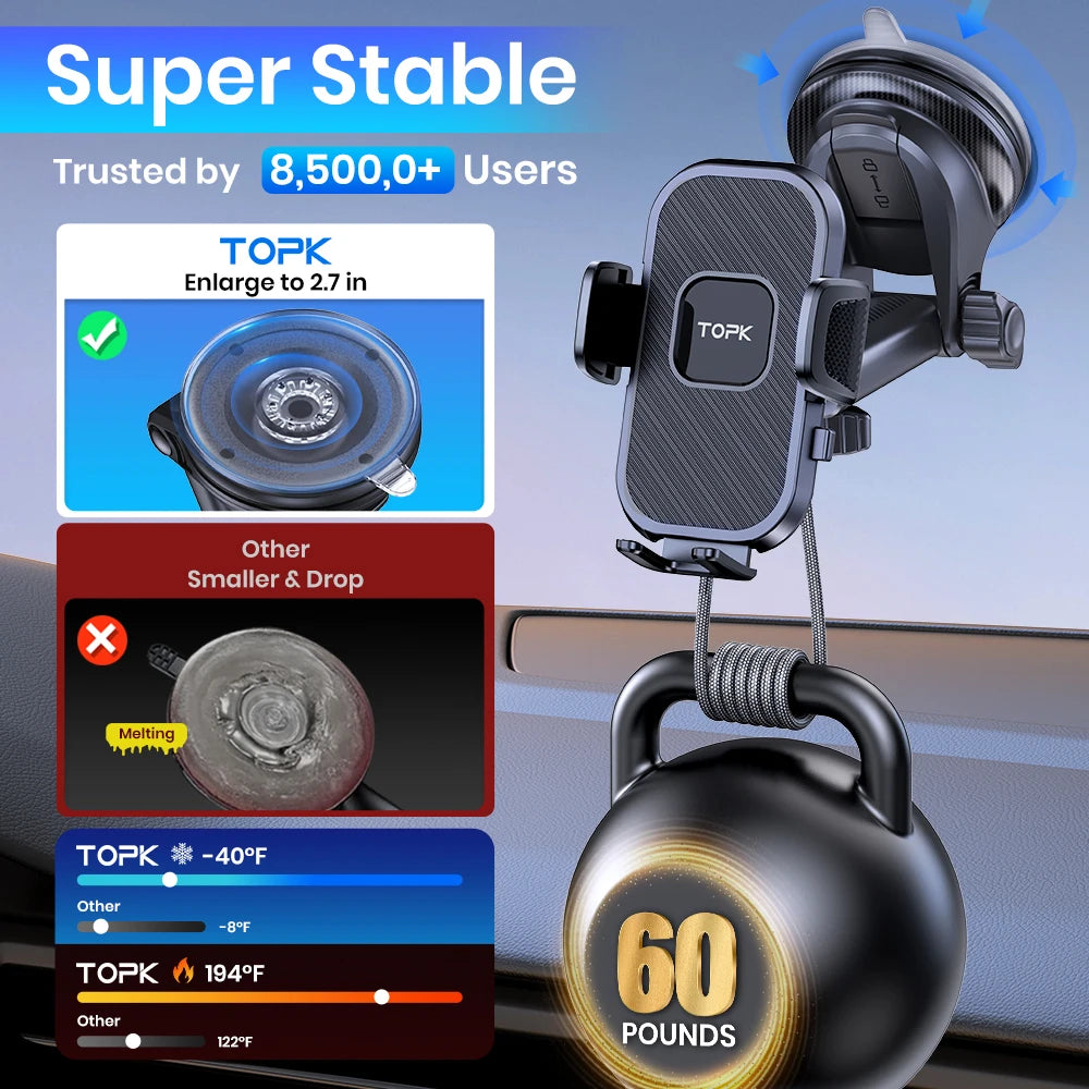 Universal Car Phone Mount for Dashboard and Windshield