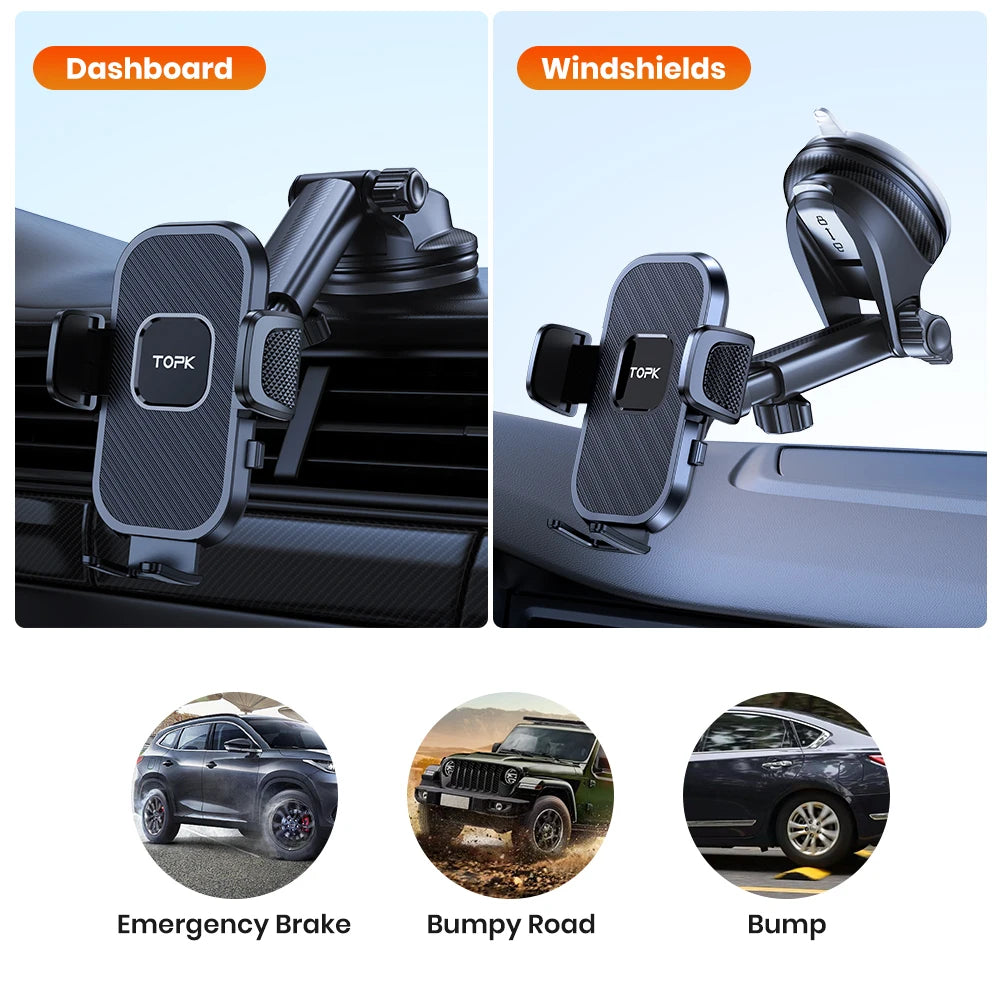 Universal Car Phone Mount for Dashboard and Windshield