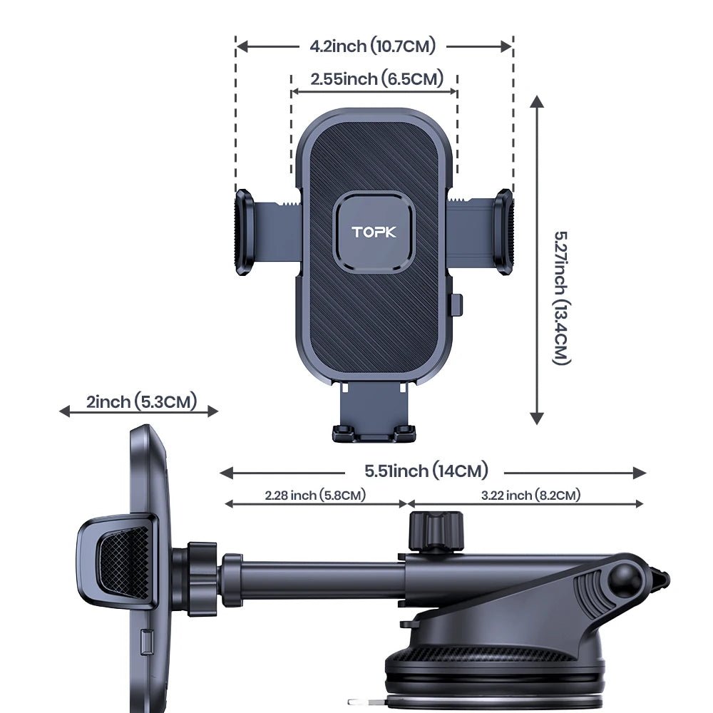 Universal Car Phone Mount for Dashboard and Windshield